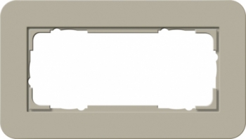 Рамка Gira E3 2 поста с белой подложкой, цвет светло-бежевый 1002418