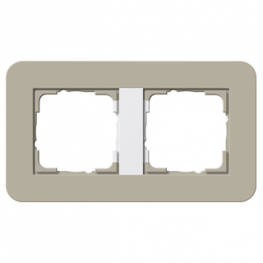Рамка Gira E3 2 поста с белой подложкой, цвет светло-бежевый 0212418
