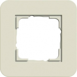 Рамка Gira E3 1 пост с белой подложкой, цвет песочный 0211417