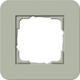 Рамка Gira E3 1 пост с белой подложкой, цвет серо-зеленый 0211415