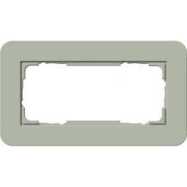 Рамка Gira E3 2 поста с белой подложкой, цвет серо-зеленый 1002415