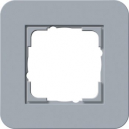 Рамка Gira E3 1 пост с белой подложкой, цвет серо-голубой 0211414