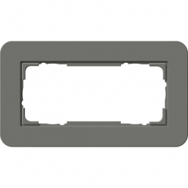 Рамка Gira E3 2 поста с белой подложкой, цвет темно-серый 1002413