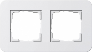 Рамка Gira E3 2 поста с белой подложкой, цвет белый 0212410