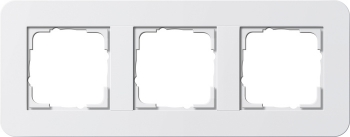 Рамка Gira E3 3 поста с белой подложкой, цвет белый 0213410