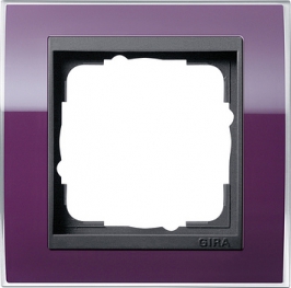 Рамка Gira Event Clear 1 пост фиолетовый с черной вставкой 0211758