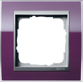 Рамка Gira Event Clear 1 пост фиолетовый со вставкой под алюминий 0211756
