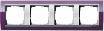 Рамка Gira Event Clear 4 поста фиолетовый со вставкой под алюминий 0214756
