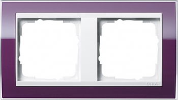 Рамка Gira Event Clear 2 поста фиолетовый с белой вставкой 0212753