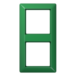 Рамка 2-кратная для вертикальной и горизонтальной установки; термопласт, зеленая