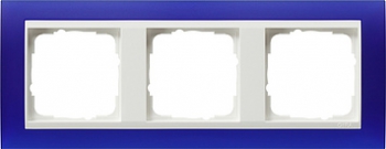 Рамка Gira Event 3 поста синяя с белой вставкой 0213399