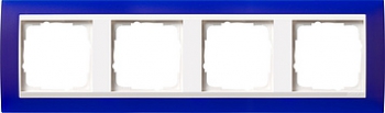 Рамка Gira Event 4 поста синяя с белой вставкой 0214399