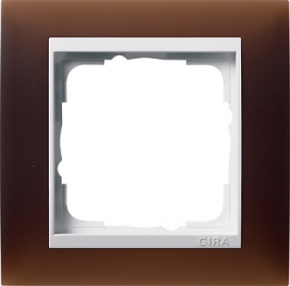  Рамка Gira Event 1 пост темно-коричневая с белой вставкой 0211331