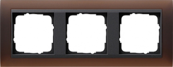Рамка Gira Event 3 поста темно-коричневая с черной вставкой 021313