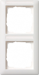 Рамка Gira Standard 55 2 поста с полем для надписи белая матовая 110227