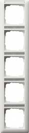 Рамка Gira Standard 55 5 постов с полем для надписи белая матовая 111527