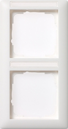 Рамка Gira Standard 55 2 поста с полем для надписи белая глянцевая 110203