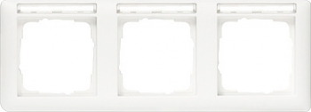 Рамка Gira Standard 55 3 поста с полем для надписи белая глянцевая 109303