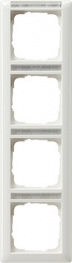 Рамка Gira Standard 55 4 поста с полем для надписи белая глянцевая 111403