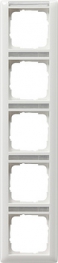 Рамка Gira Standard 55 5 постов с полем для надписи белая глянцевая 111503