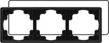 Рамка Gira S-color 3 поста черная с уплотнительной вставкой 025347