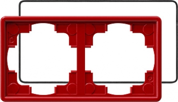 Рамка Gira S-color 2 поста красная с уплотнительной вставкой 025243