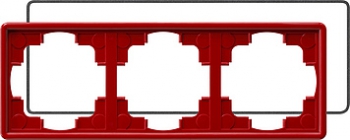 Рамка Gira S-color 3 поста красная с уплотнительной вставкой 025343