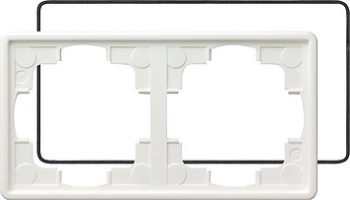 Рамка Gira S-color 2 поста белая с уплотнительной вставкой 025240