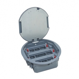 Коробка напольная круглая с горизонтальным размещением суппортов, с регулировкой по высоте, пластик, 20 модулей. Цвет Серый. Legrand (Легранд). 088126
