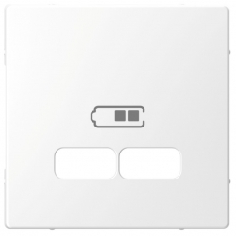 SE Merten D-Life Белый Лотос Накладка центральная для USB механизма 2,1А, Schneider Electric, Белый, MTN4367-6035