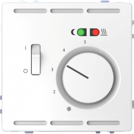 SE Merten D-Life Белый Лотос Терморегулятор теплого пола с центральной платой с выключателем +4м 230В, Schneider Electric, Светло-белый, MTN5764-6035