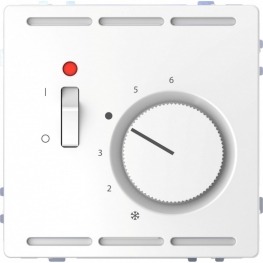 SE Merten D-Life Белый Лотос Терморегулятор с центральной платой с выключателем 24В, Schneider Electric, Светло-белый, MTN5761-6035