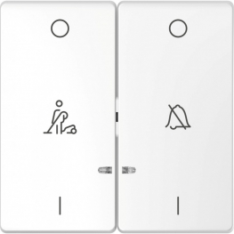 SE Merten D-Life Белый Лотос Клавиша 2-ая, линзой LED, символ: «звонок»/горничная, Schneider Electric, Белый, MTN3429-6035